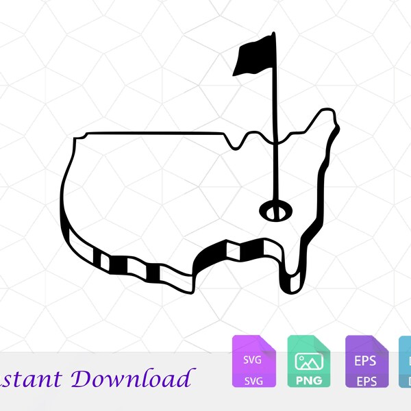 Masters Symbol Black Svg, masters golf party Svg, png, Masters Party, Cricut Cut file Clipart, Instant Digital Download