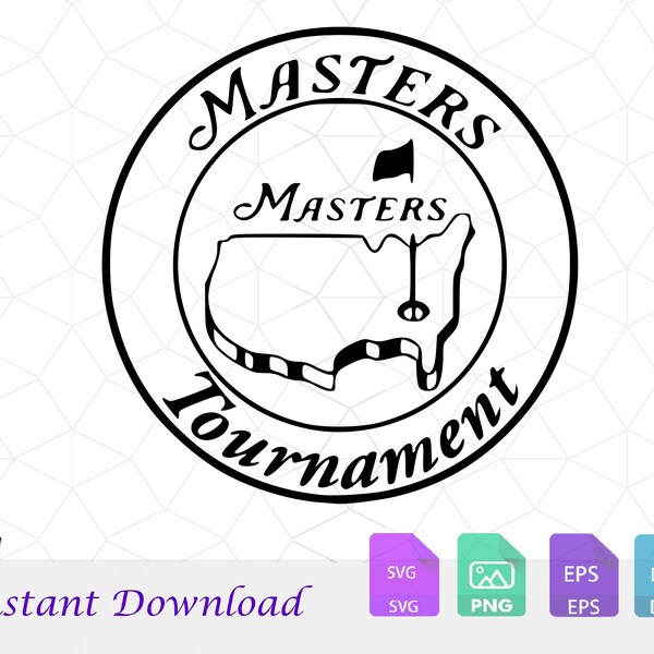 Masters Symbol Black Svg, masters golf party Svg, png, Masters Party, Cricut Cut file Clipart, Instant Digital Download