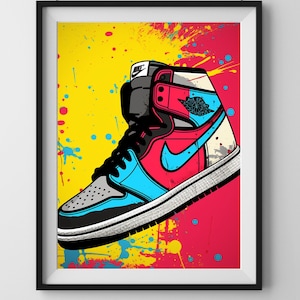 LV Hi Top Sneaker Shoes Nike Jordan Graffiti Pop Art Wall Art