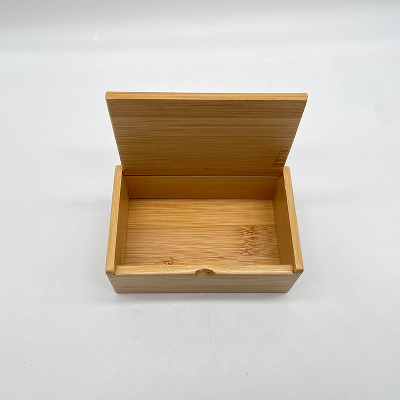 Small Bamboo Wooden Box With Hinged Lid, Natural Bamboo Boxes DIY