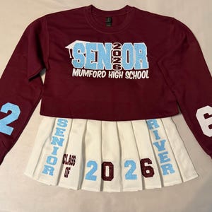 Personalized Graduation Senior Outfit/ Skirt and Sweatshirt Set/ Senior 2026/ Grad Gifts/ Senior Pictures/ image 10