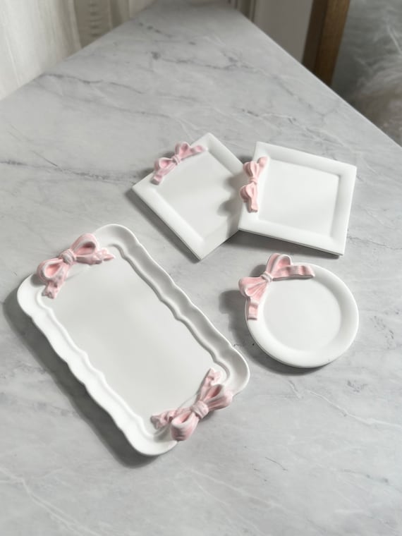 Vassoio Portagioielli In Ceramica A Forma Di Fenicottero Rosa - Organizer Per Anelli E Accessori - 2