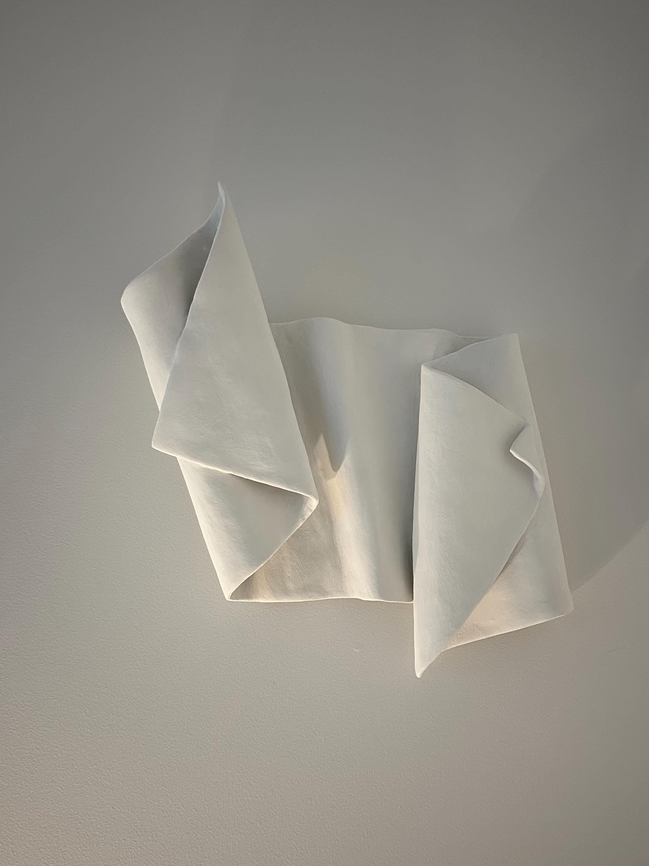 Minimalist Wall Sculpture, Folded Paper Shaped Art, 3D Abstract Artwork ...
