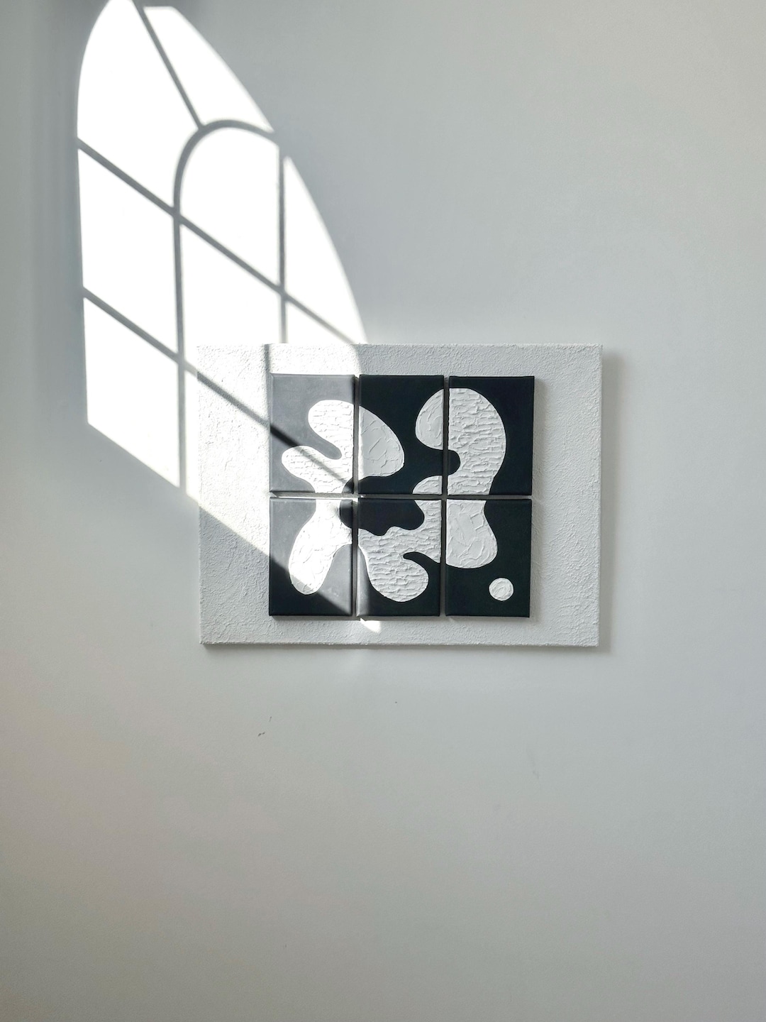 Modern Textured Wall Art - Black and White Abstract 3D Painting ...