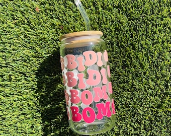 Bidi Bidi Bom Bom 16oz Libbey Cup | Selena Quintanilla Iced Coffee Glass Cup