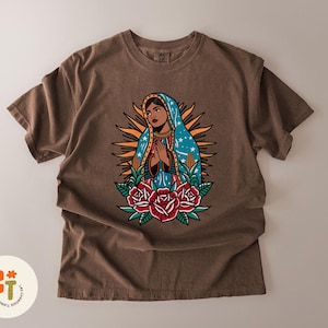 Tonantzin Tシャツ – Madre Tierra Tシャツ、メキシコ先住民アートシャツ、祖先のルーツギフト、ラティーナオリジナルアートワークトップ