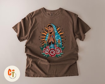 T-shirt Tonantzin – T-shirt Madre Tierra, shirt Mexicaans inheemse kunst, cadeau voorouderlijke wortels, top met originele Latina-kunstwerken