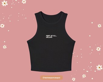 Erstlings Cállate Shirt – Latein Power Crop Top oder Tank | Lustiges Spanglish Tee | Boxy Cropped T-Shirt oder Muskelpanzer | Chicana-Shirt