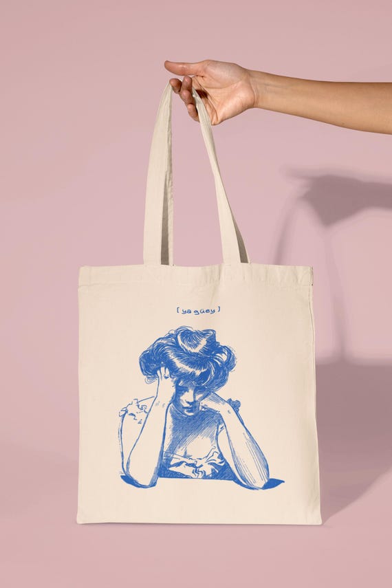 Ya Güey Tote Bag – Victorian Lady Canvas Bag – Funny Mexican Saying – Latina Owned – Dramatic Humor – Vintage Meme Aesthetic
