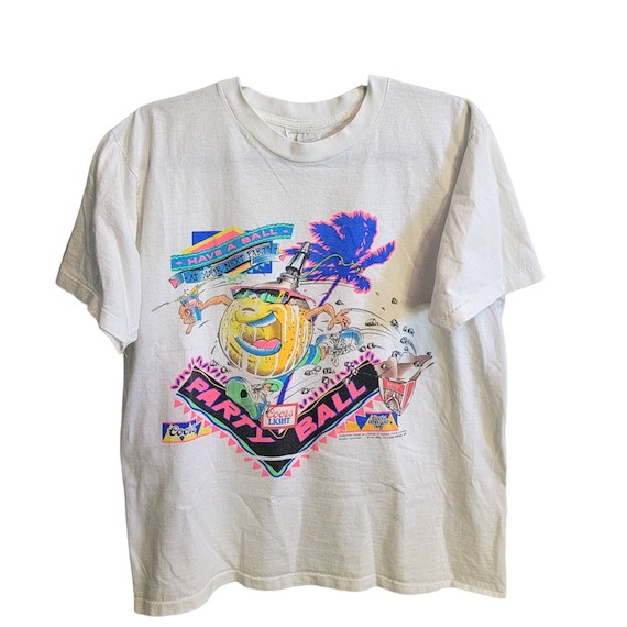 vintage 1980s Coors Light Party Ball Graphic Shirt