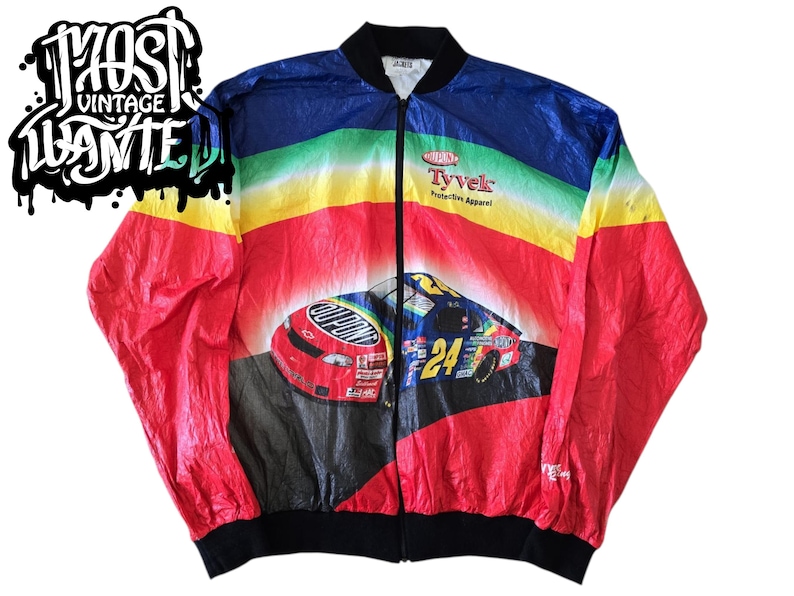 Tyvek Raving 1990s Vintage Dupont Tyvek Racing Windbreaker Jacket. (TAGGED XL) - Etsy