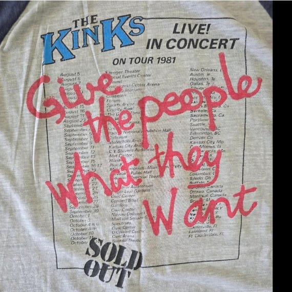 Vintage 1980s The Kinks - USA Tour - 1981 Raglan Graphic Shirt. View 5