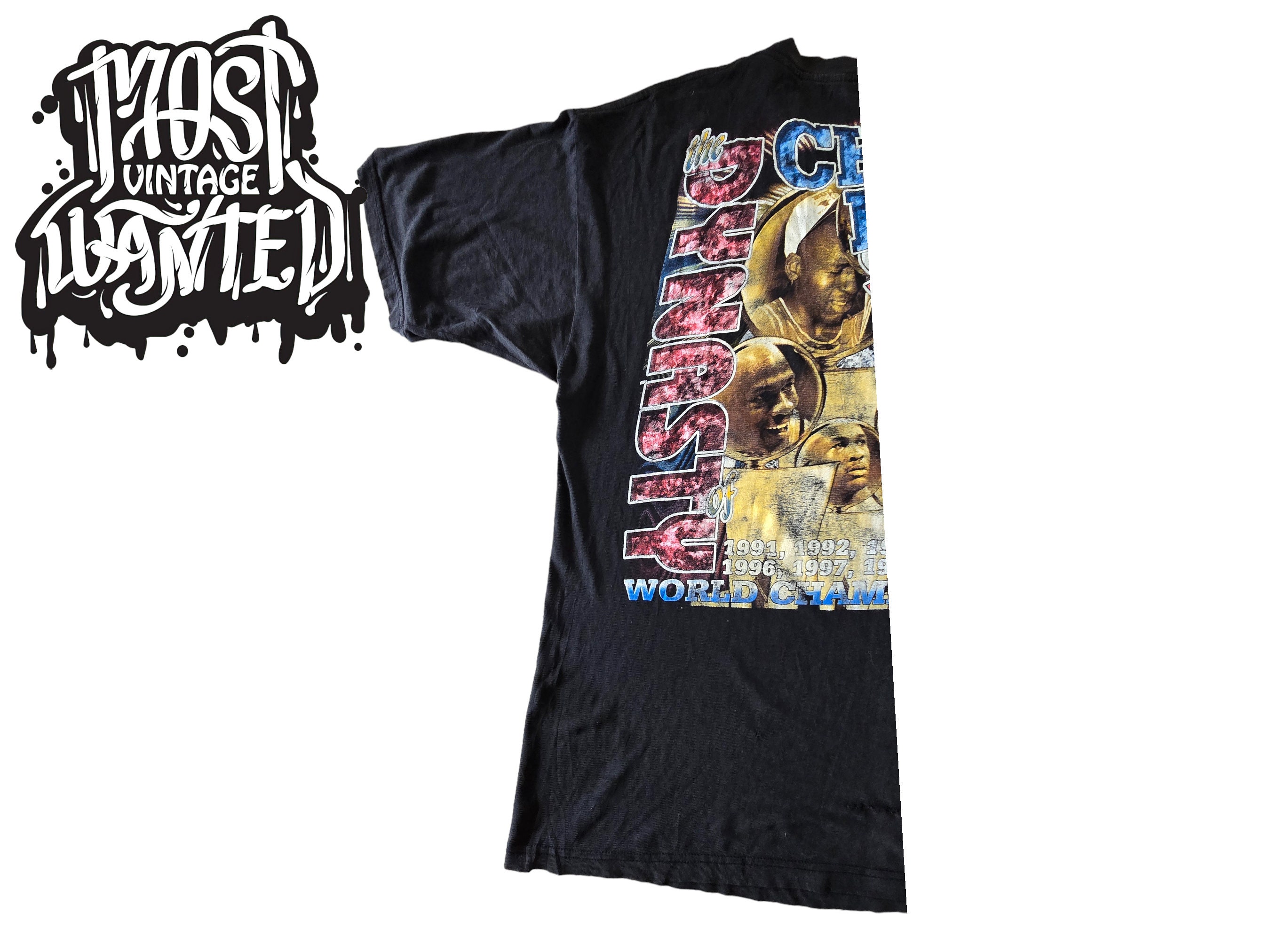 Vintage 1990s Chicago Bulls Michael Jordan 3-peat Rap Graphic T