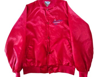 Vintage 1990s West Ark Chevy Camaro Satin Bomber Jacket