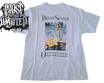 Maglietta promozionale vintage degli anni '90 della Brian Setzer Orchestra.