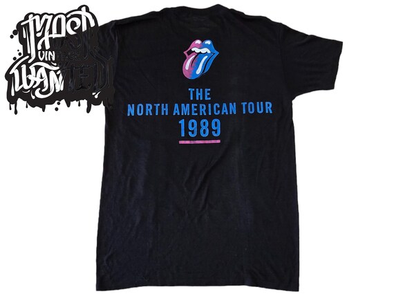 【80's】 ROLLING STONES steel wheel tour T Buy Vintage 80's the Rolling Stones 1989 Steel Wheels Classic Rock