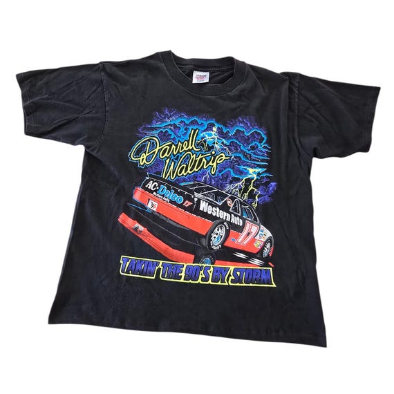 Vintage 1990s Darrell Waltrip Western Auto Racing Nascar T-shirt.