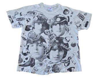 Vintage 1995 the Beatles All Over Print T-shirt - Deadstock XL - Etsy