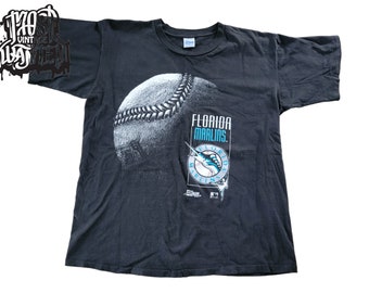 Vintage Florida Marlins Opening Day T Shirt Tee Chalk Line Large