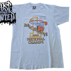 vintage 1980s Michigan Wolverines National Champs Shirt.