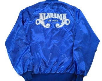 80s VINTAGE TOUR JACKET ツアージャケット　アルミジッパー Vintage 80's Alabama Satin Tour Jacket Large 1989 - Etsy