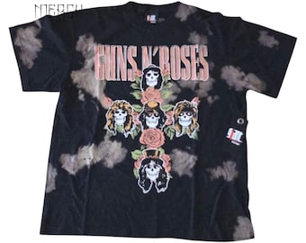 Vintage 90's Guns N Roses T Shirt: Large, Black, Single Stitch