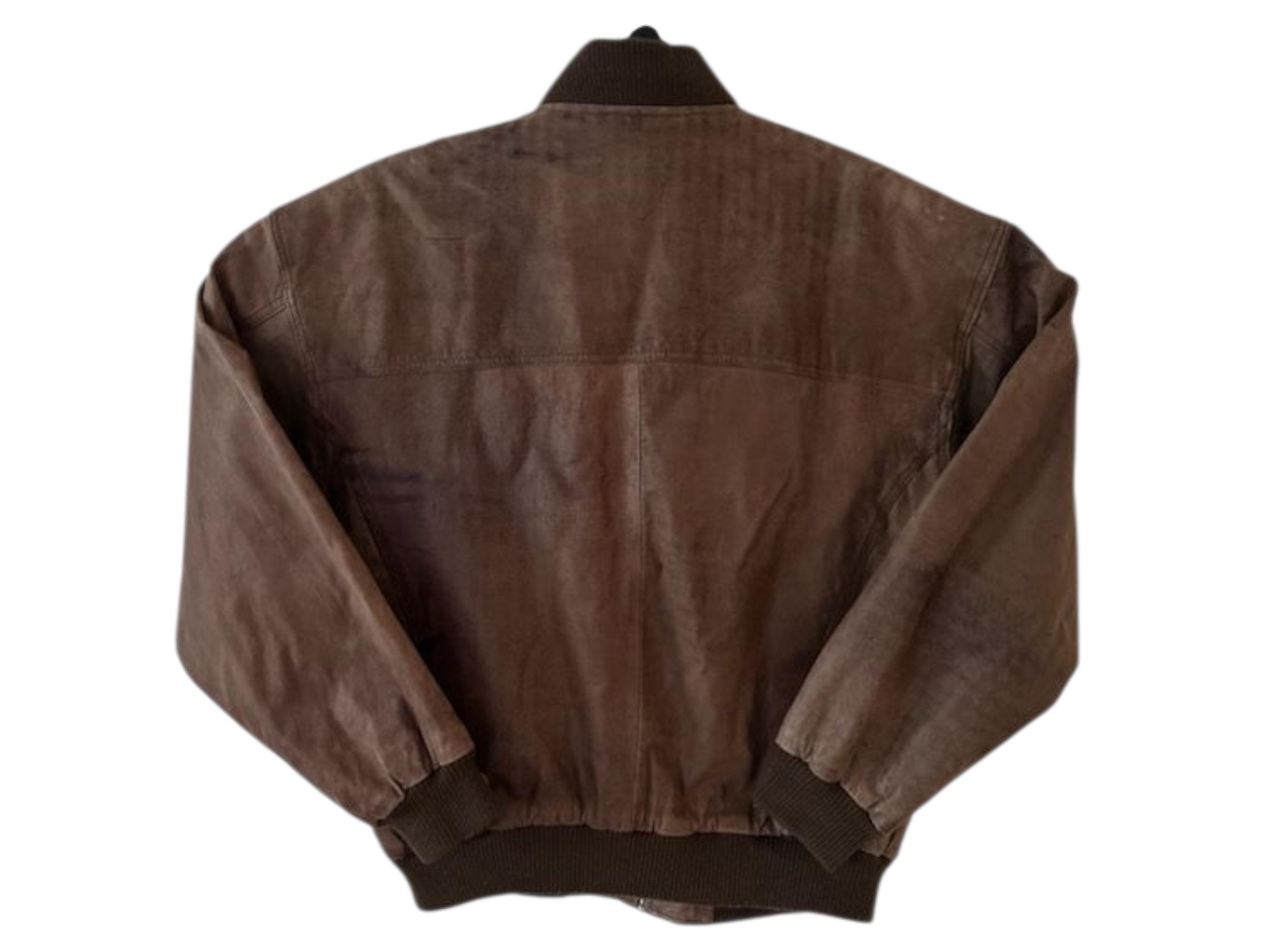 1980s Vintage Leather Bomber Jacket Map Lined Made in Korea - Etsy