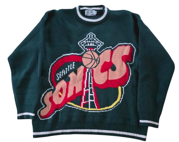 Vintage Adam Freak Seattle Sonics Knitted Heavy Sweater. - Etsy