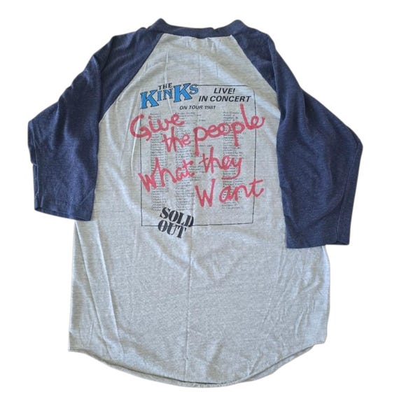 Vintage 1980s The Kinks - USA Tour - 1981 Raglan Graphic Shirt. View 2