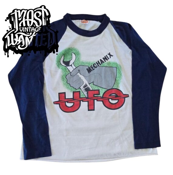 Vintage 1980s UFO "Mechanix" American Tour 1982 tour shirt.