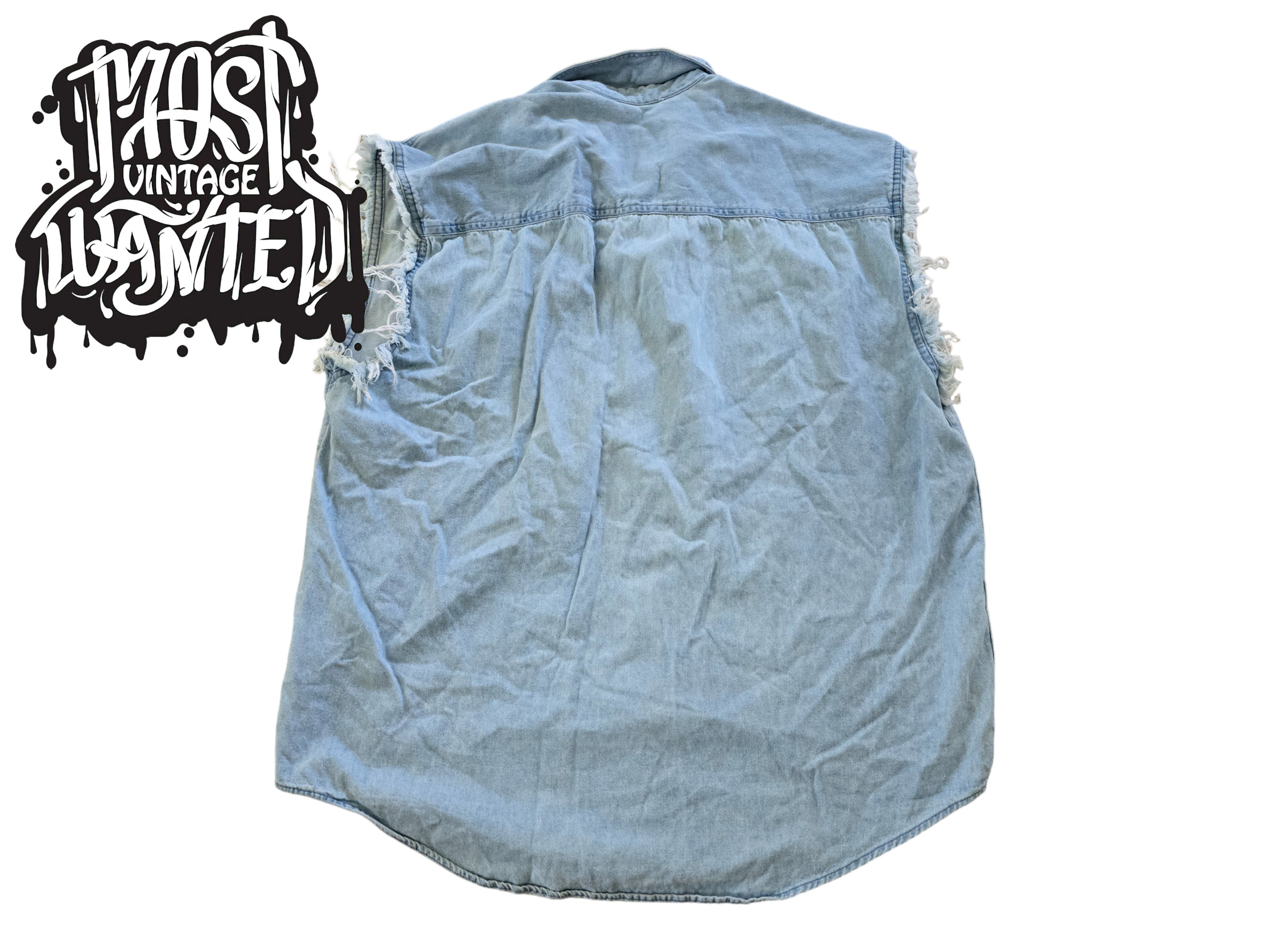 Vintage 1990s Harley-davidson Biker Blues Denim Sleeveless