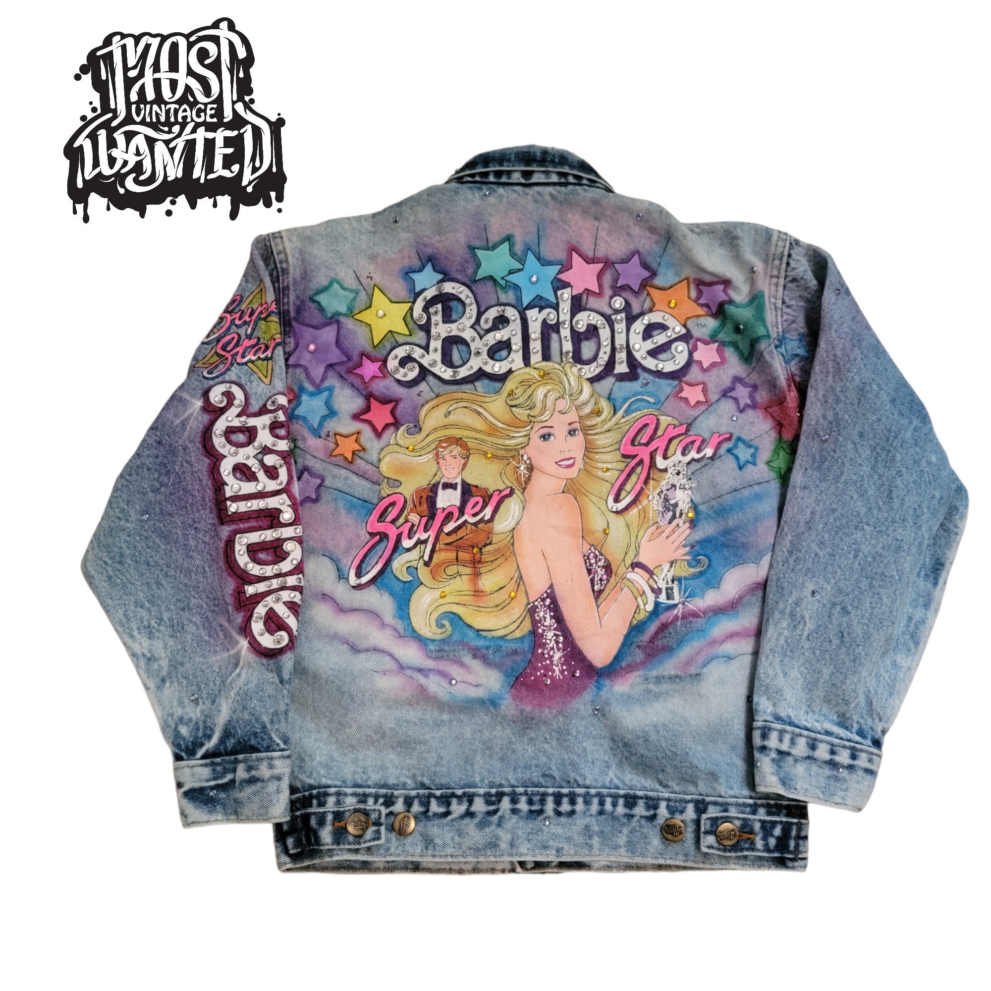 Vintage 1980s Super Starbarbie Denim Jacket. - Etsy Vintage 1980s Super Starbarbie Denim Jacket. - Etsy