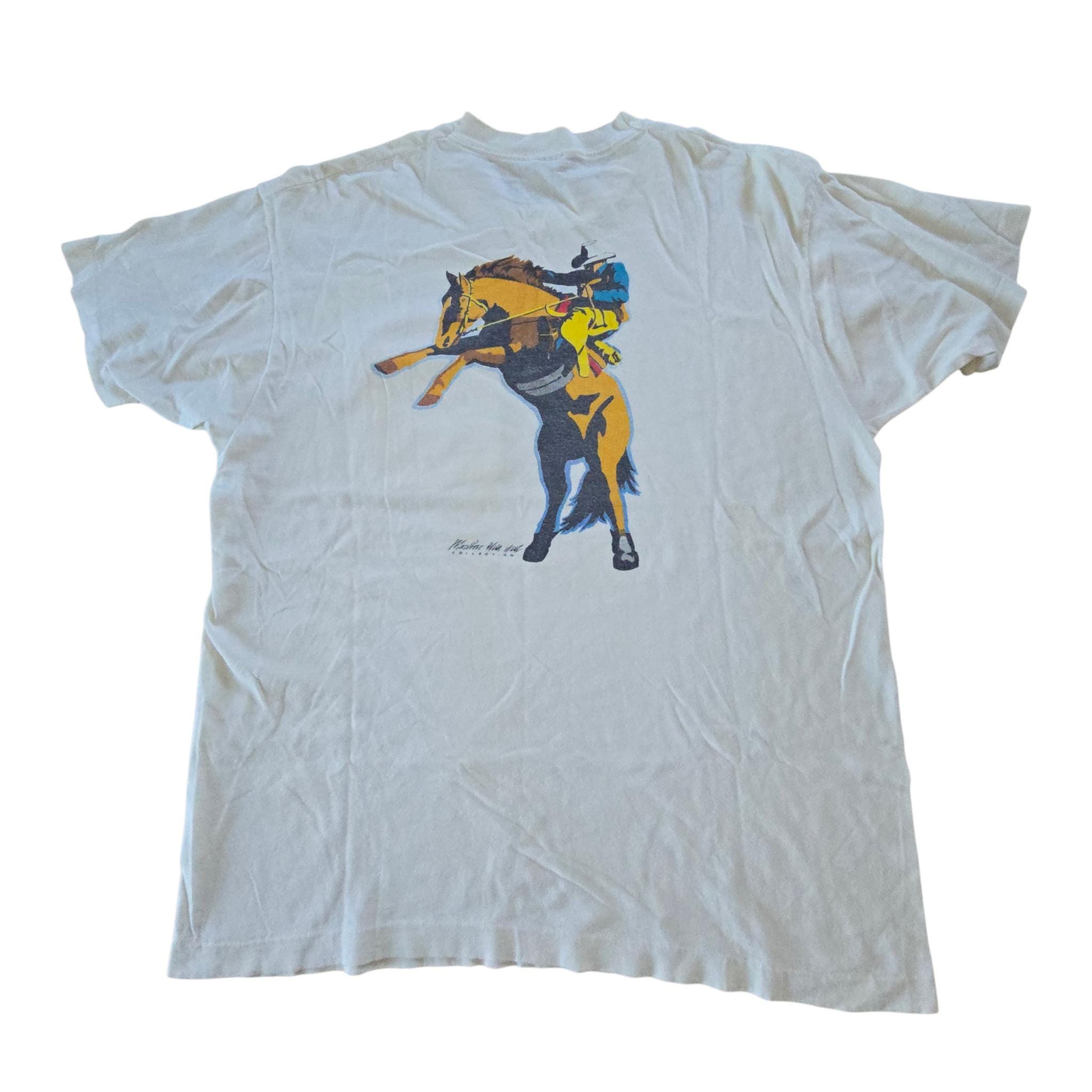 Vintage 1990s Marlboro Wild West Pocket T-shirt. - Etsy