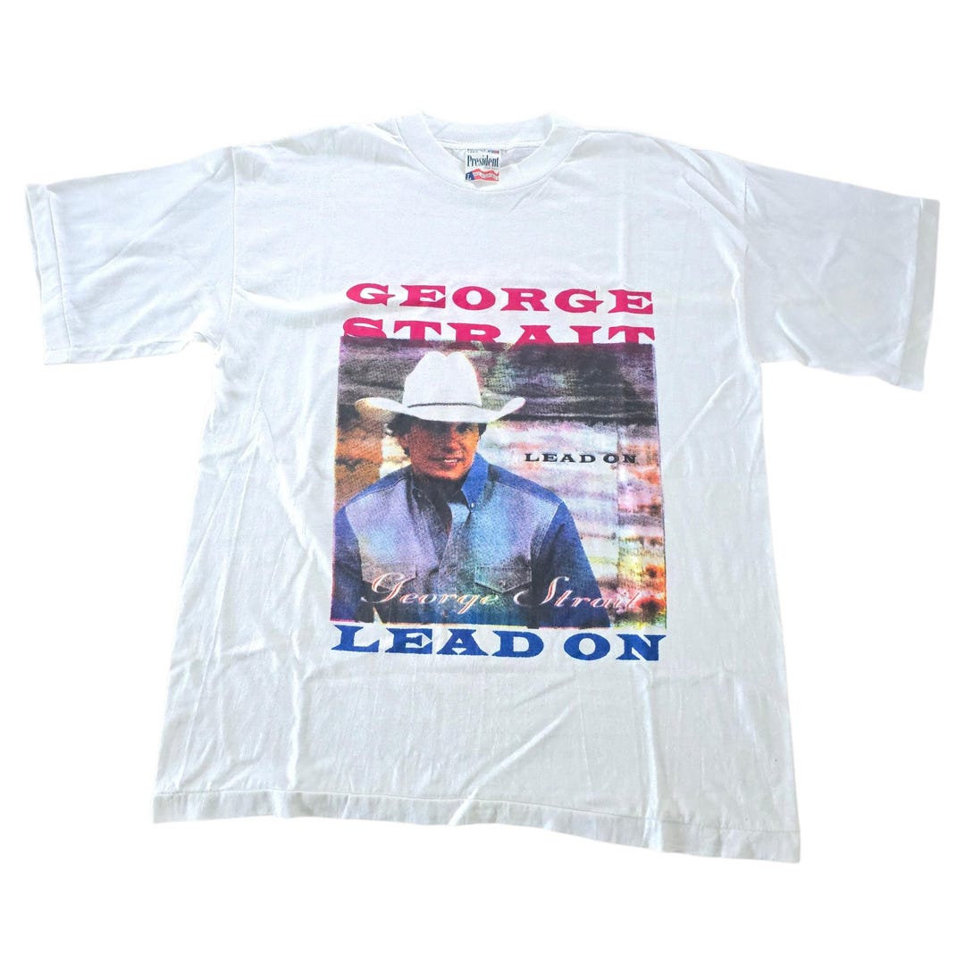 George Strait Graphics Vintage Rare 1990s George Strait Lead on Tour Graphic T-shirt. - Etsy