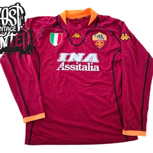 Vintage 00-01 AS Roma Longsleeve Kappa Jersey - Etsy