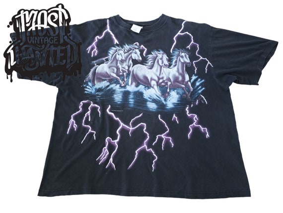 Vintage 1990s American Thunder Wild Horses Shirt. - Etsy Vintage 1990s American Thunder Wild Horses Shirt. - Etsy