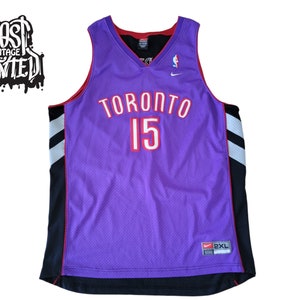 vintage koniec lat 90. wczesny Y2K Vince Carter Raptors Nike Team Jersey