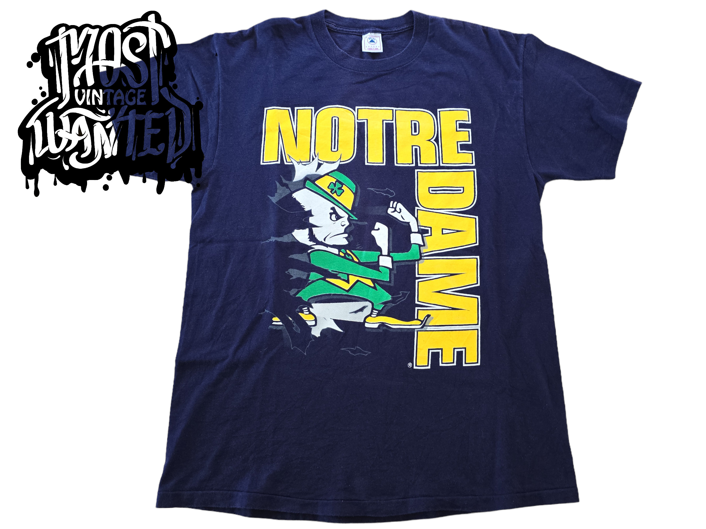 1990s Vintage Notre Dame Front & Back Graphic Tee - Etsy