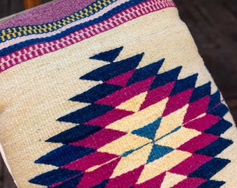 Zapotec pillow, handmade cushion, pillowcase, interior decoration, living room, bedroom, office complement, original gift.