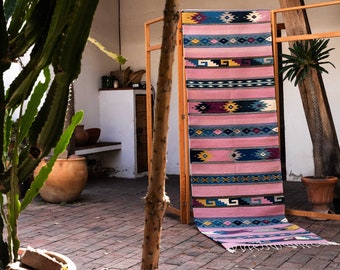 Vintage rug, carpet, tapestry, carpet, mat, alcatifa, catífa, kilim, upholstered, "Mexicana natural" design, hand-woven, decoration.