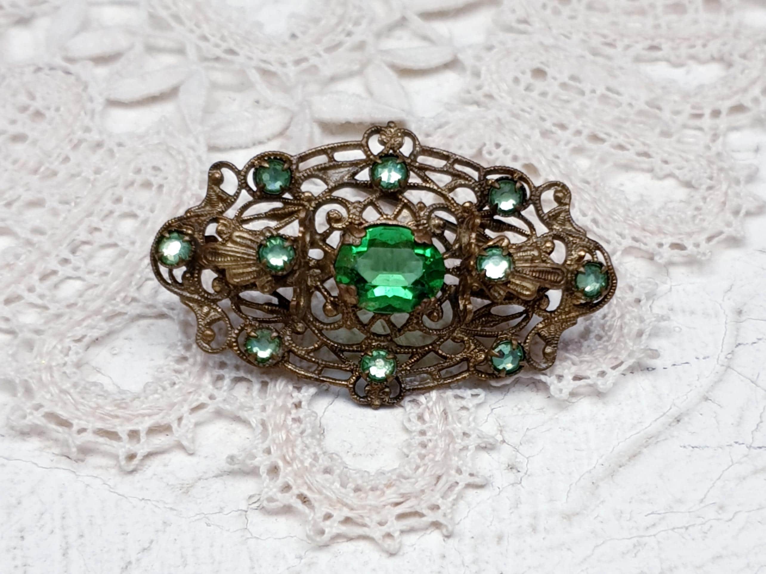 Broche Vintage En Laiton Doré Des Années 1950 - Marque 'czechoslov' - Dimensions 6cm X 3cm