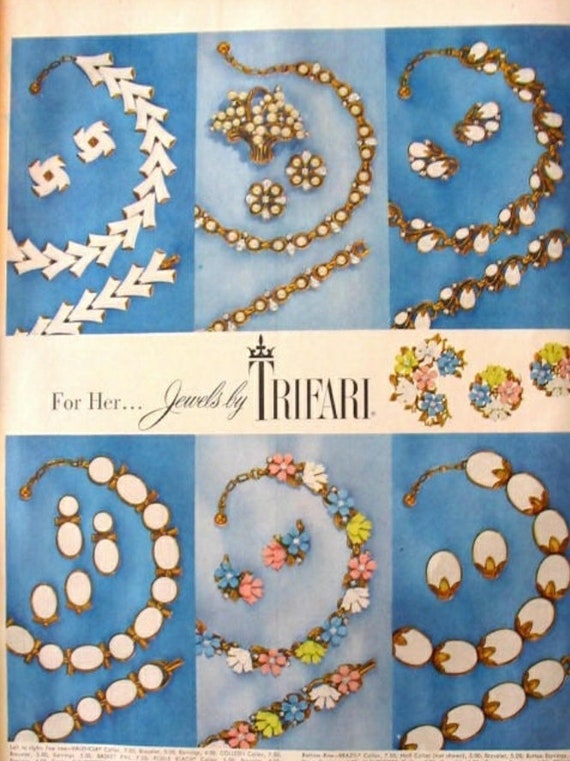 安さの秘密 Trifari トリファリ 1955年 Flueretteシリーズ ホワイト 