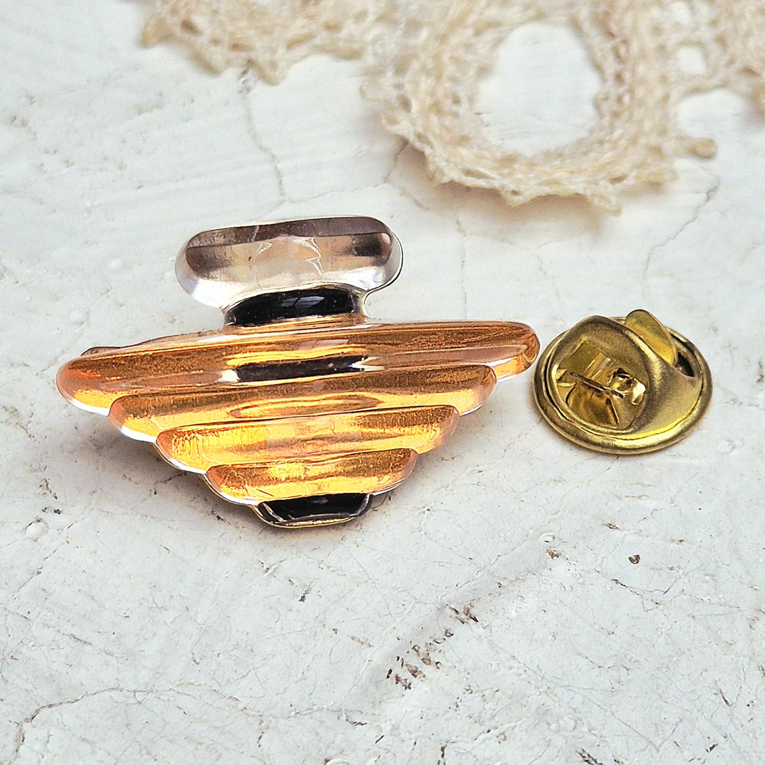 希少 LANCOME PARIS Trésor 香水ボトル ブローチ LANCÔME TRÉSOR Paris Signed Vintage Parfum Bottle Shaped Pin