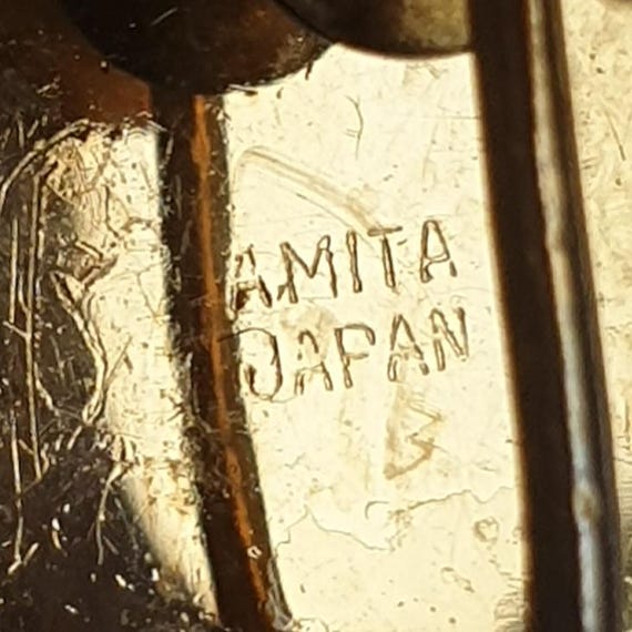 Amita Japanese Damascene Shakudo Vintage Parure, 24K Gold and