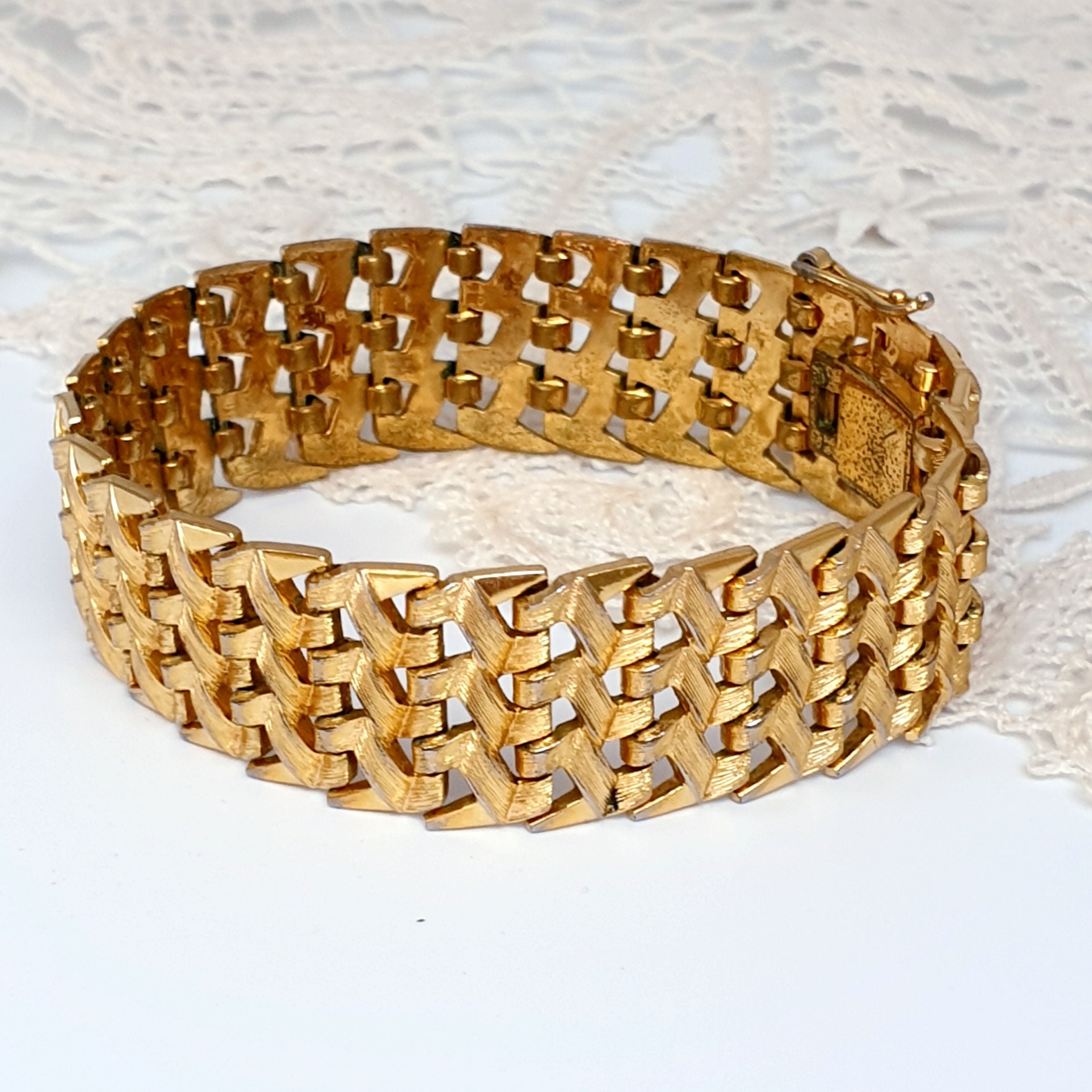 GROSSÉ for DIOR 1961 Vintage Wide Cuff Bracelet. Gold Plated