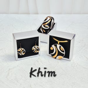 KHIM Signerat Vintage Designer Porslinssmyckeset, Millennium-eran, Oanvänd med Originalaskar, NOS