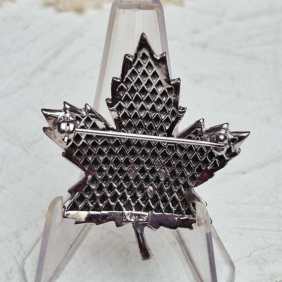 Keyes Signed Vintage Marcasite Silver Plated Mapl… - image 10
