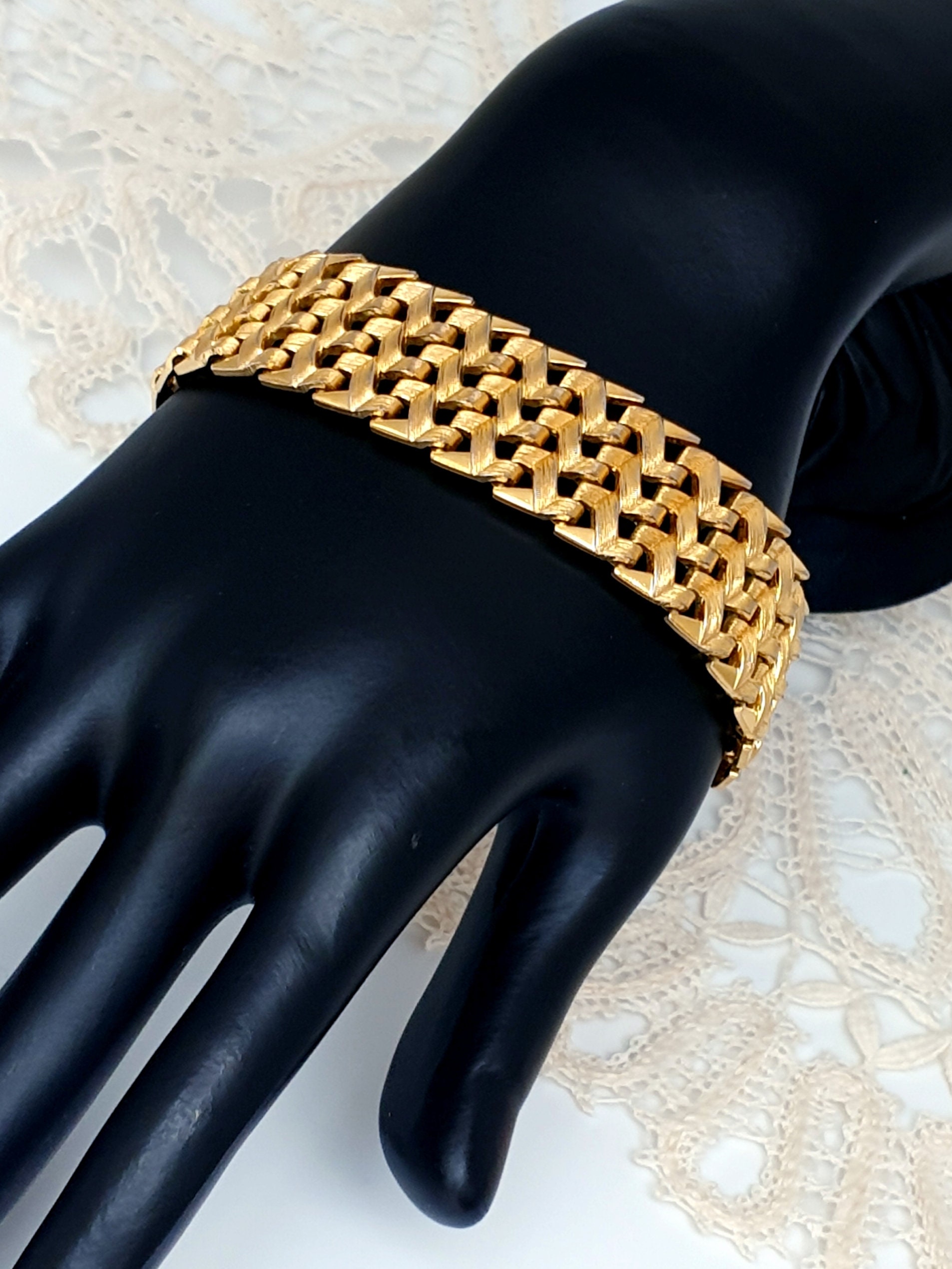 GROSSÉ for DIOR 1961 Vintage Wide Cuff Bracelet. Gold Plated