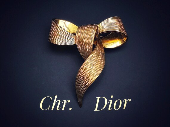 ドイツ製 クリスチャンディオール ブローチ リボン ビンテージ