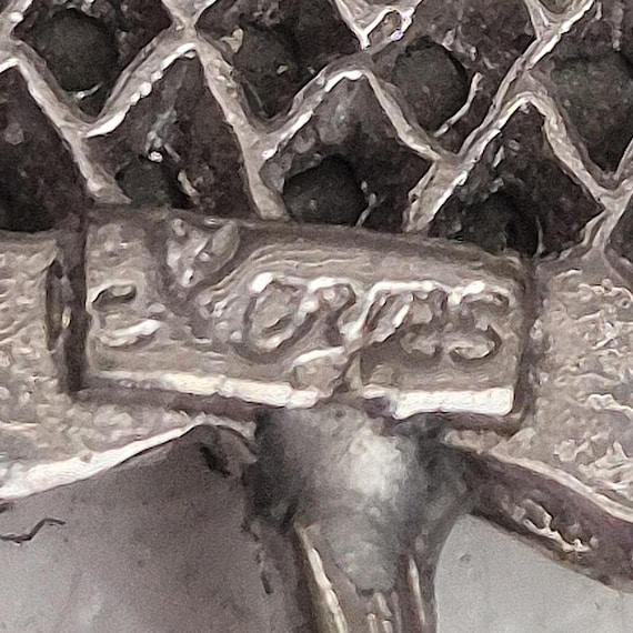 Keyes Signed Vintage Marcasite Silver Plated Mapl… - image 7